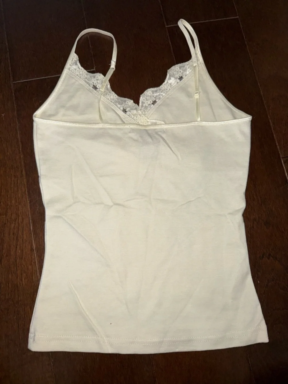 Delicate Cream Lace-Trim Camisole with Floral Accents - Picture 8 of 8